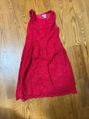 Joe Fresh Red Lace Sleeveless Party Dress